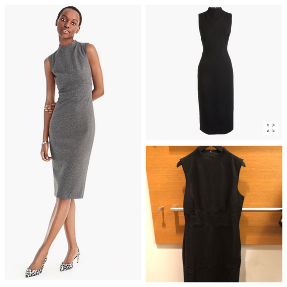 mock neck sheath dress